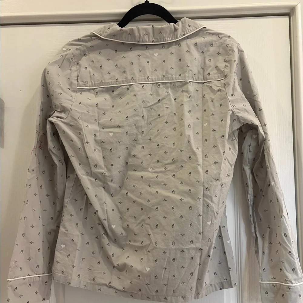 Figs Heartbeat 100% Cotton Pajama Top (XS) - Picture 4 of 8